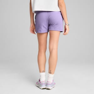 WARDROBE ESSENTIALS Women's 4" Pointelle Shorts, Lavender Alert, extralarge
